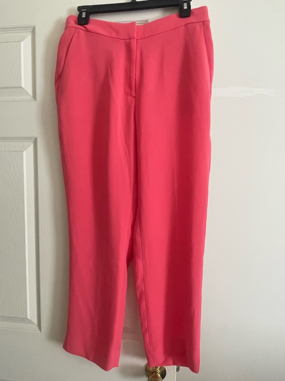 J. Crew Bright Pink Tailored Pants Ankle Length Sz 10 Workwear Business Casual